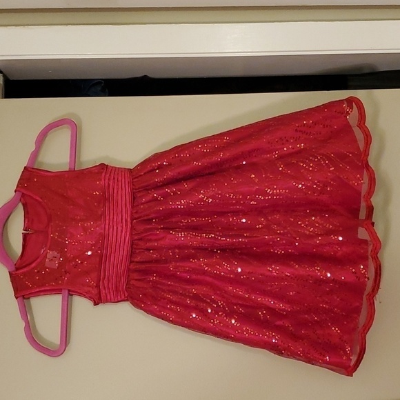 Princess Faith Red Sparkly Sequined Dress Size 5 - Picture 1 of 6